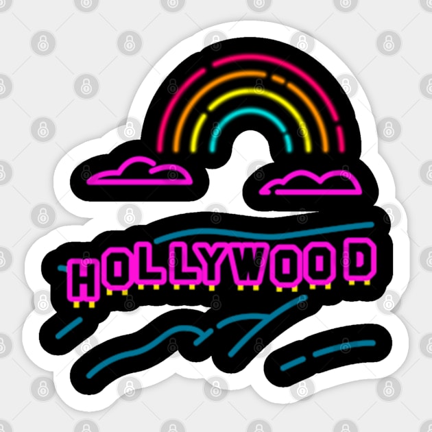 Hollywood Rainbow Sticker by TJWDraws